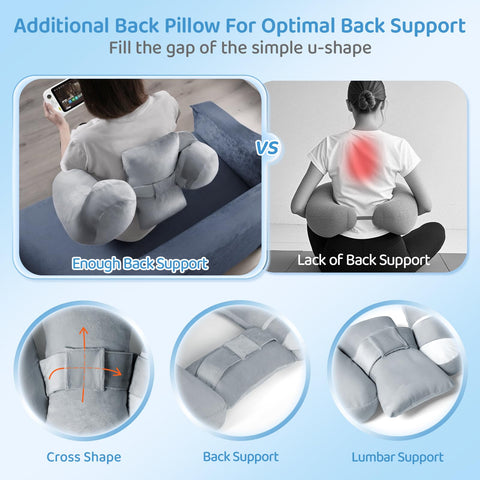 PYURIFAI removable lumbar pad closeup demonstrating adjustable support benefit