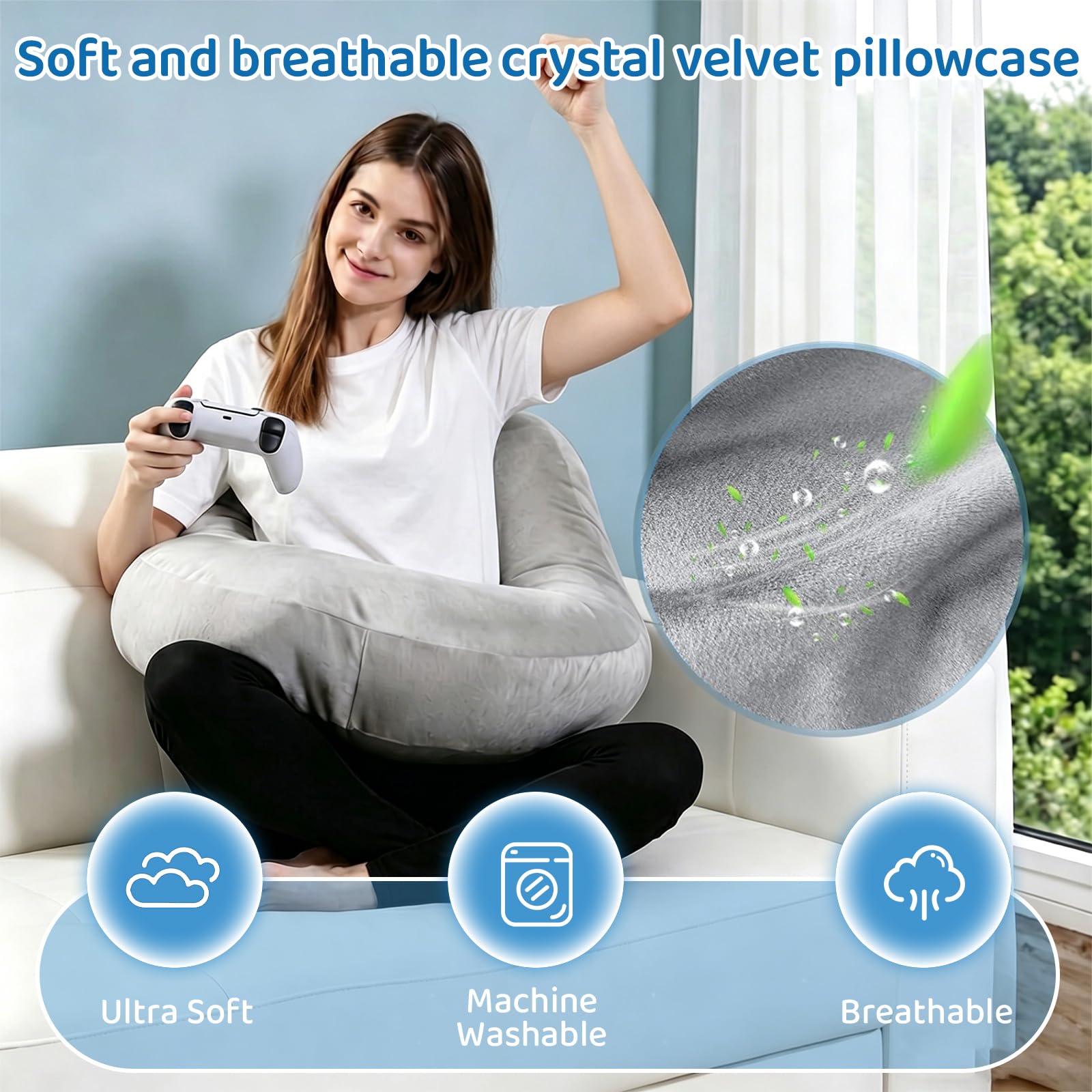 PYURIFAI cover in washing machine showing easy-care cleanability benefit