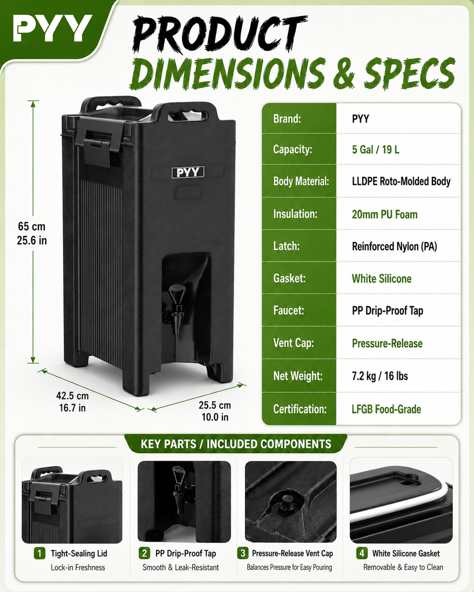 PYY stacked units demonstrating space-saving storage and stable stacking