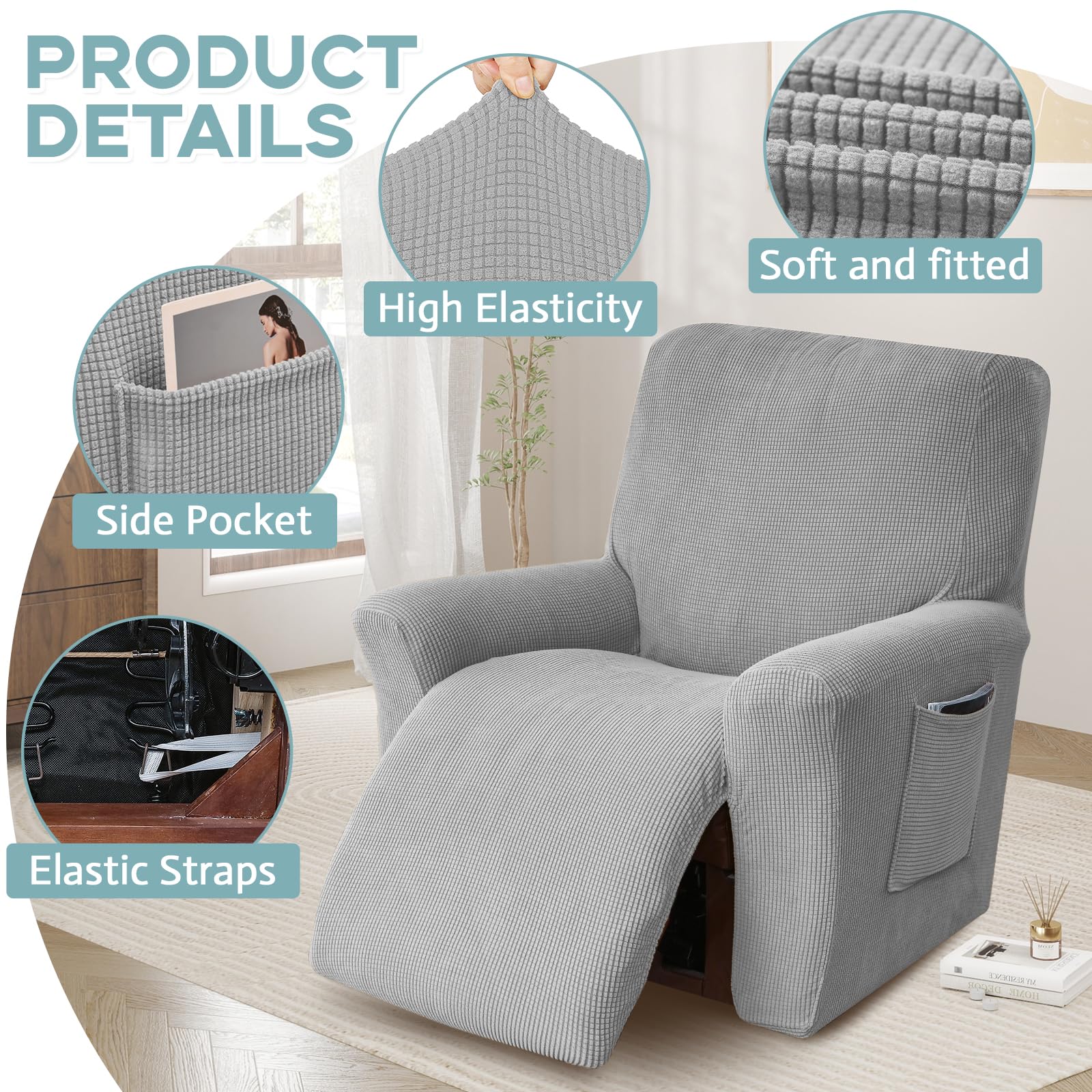 Pzzpzs cover on recliner in living room demonstrating protective, stylish upgrade