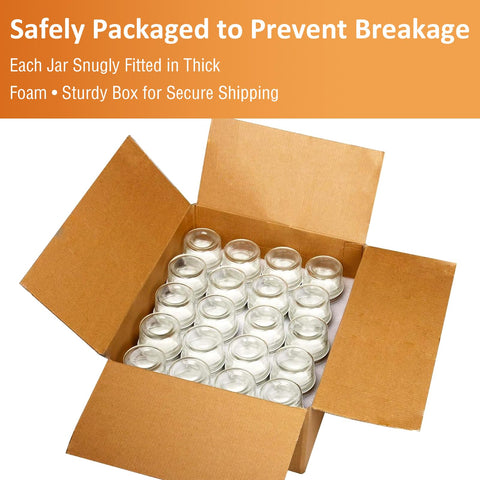 QAPPDA jars cushioned in foam inside box showing safe packaging and low breakage