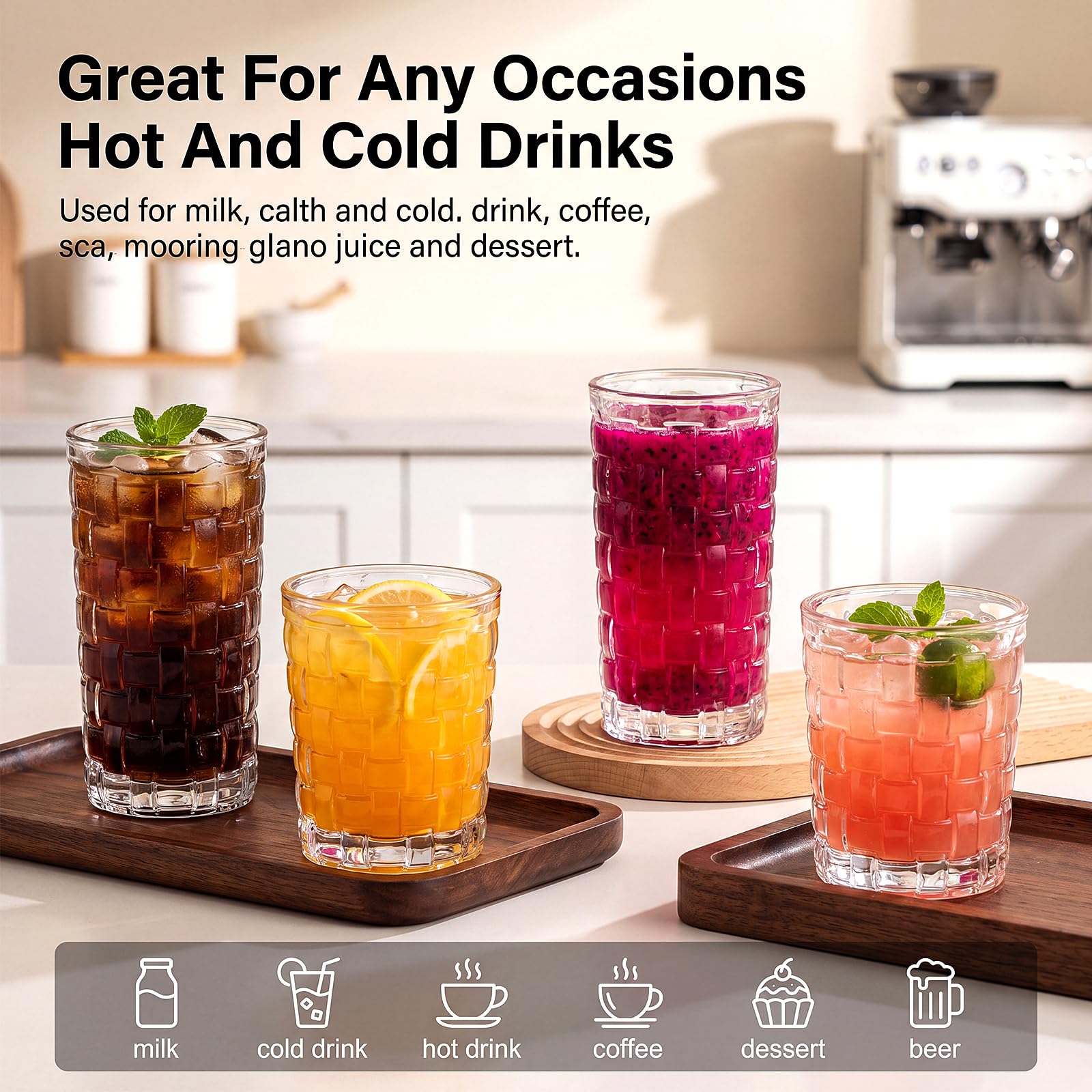 QAPPDA lifestyle table setting with mixed drinks showing elegant everyday use