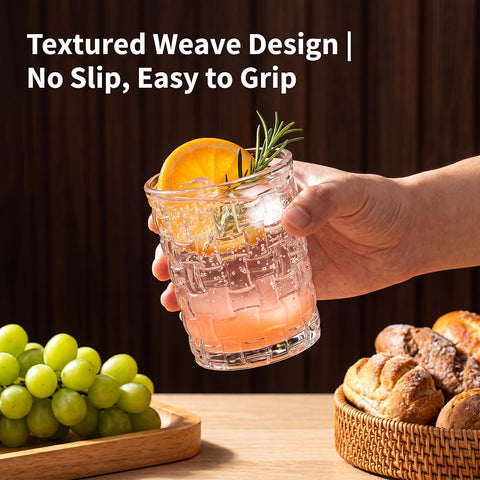 QAPPDA side-by-side highball and rocks glasses illustrating size differences