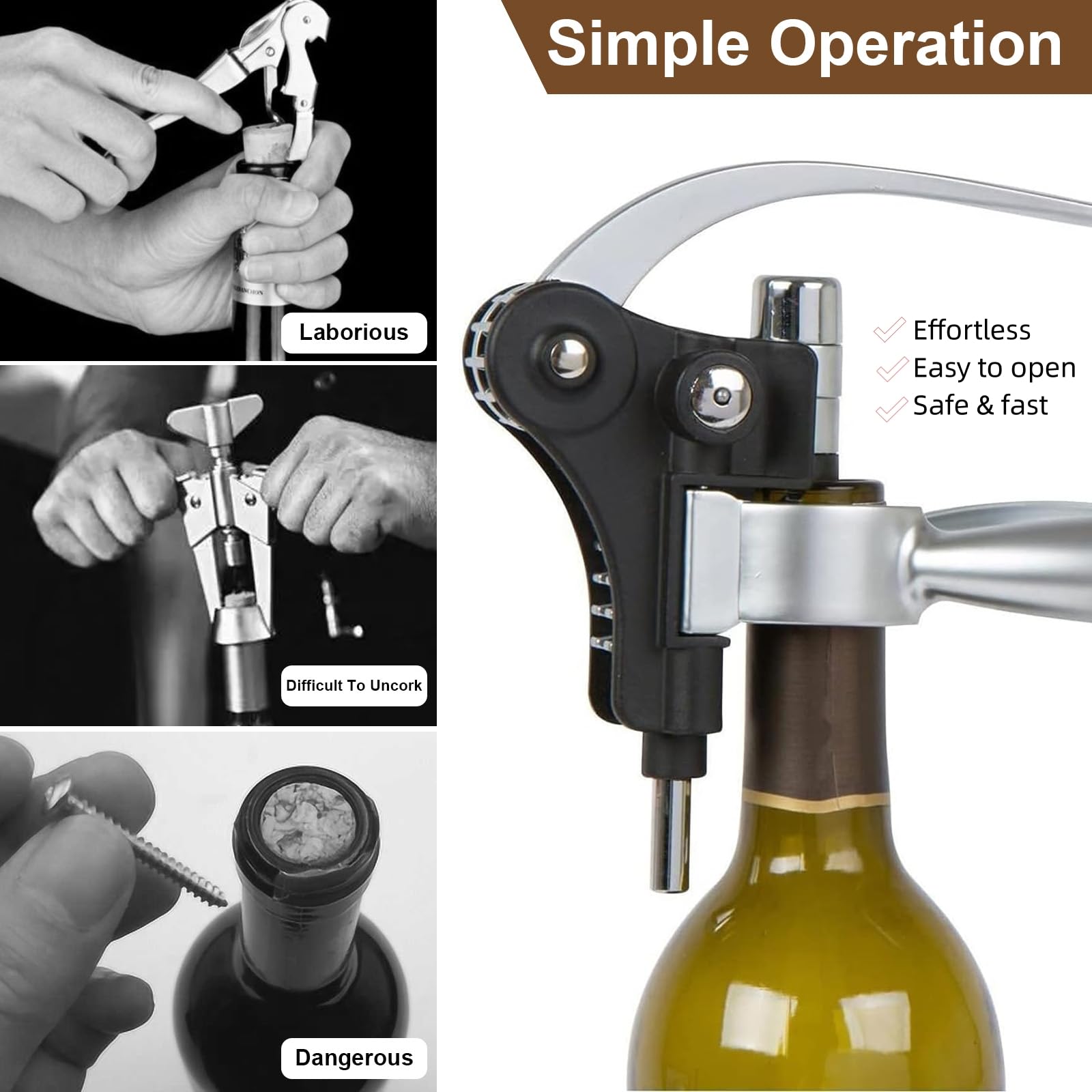 Qdreclod foil cutter beside corkscrew demonstrating quick, clean capsule removal