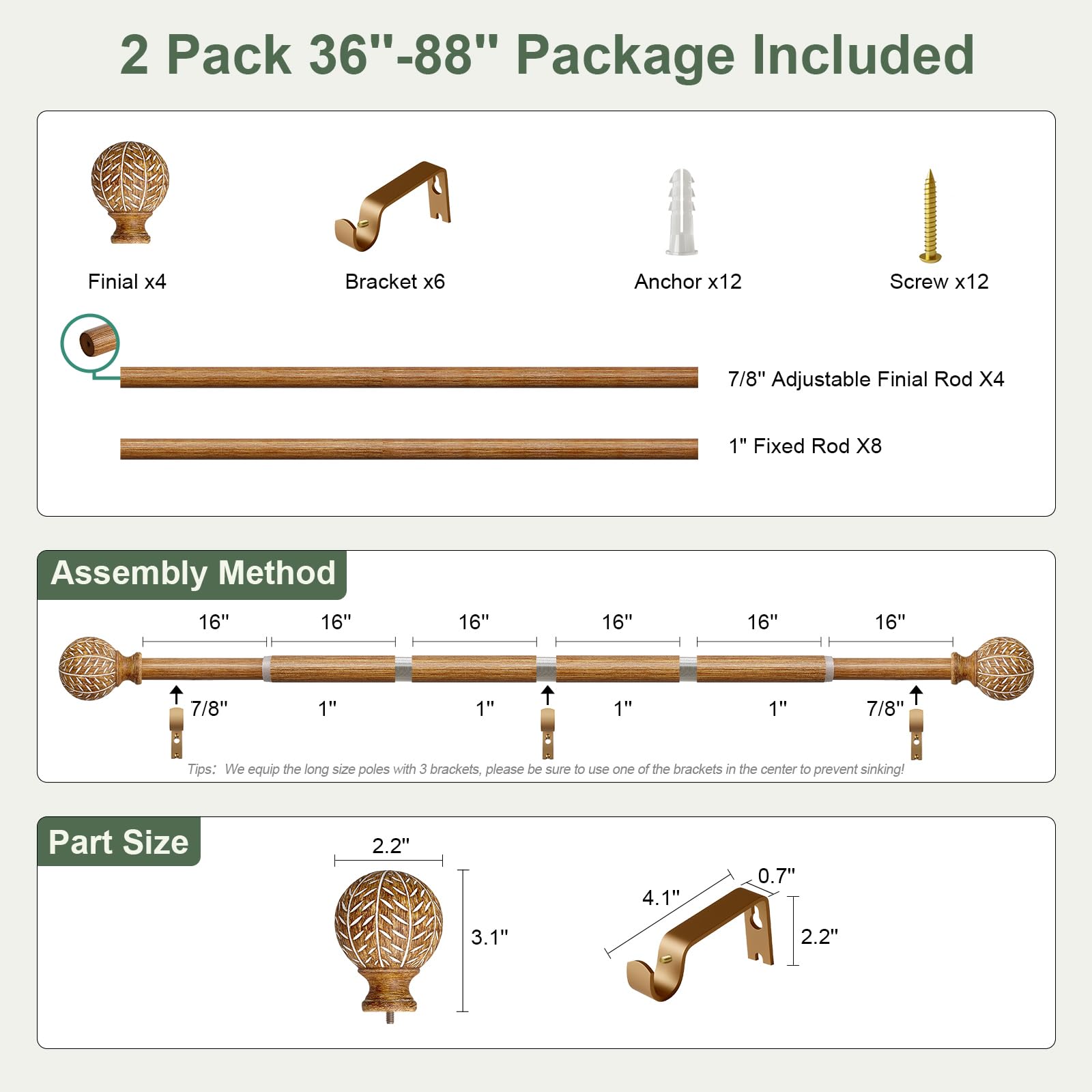 QDWIS assembled two-rod set demonstrating full-length sturdy construction