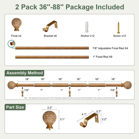 QDWIS assembled two-rod set demonstrating full-length sturdy construction
