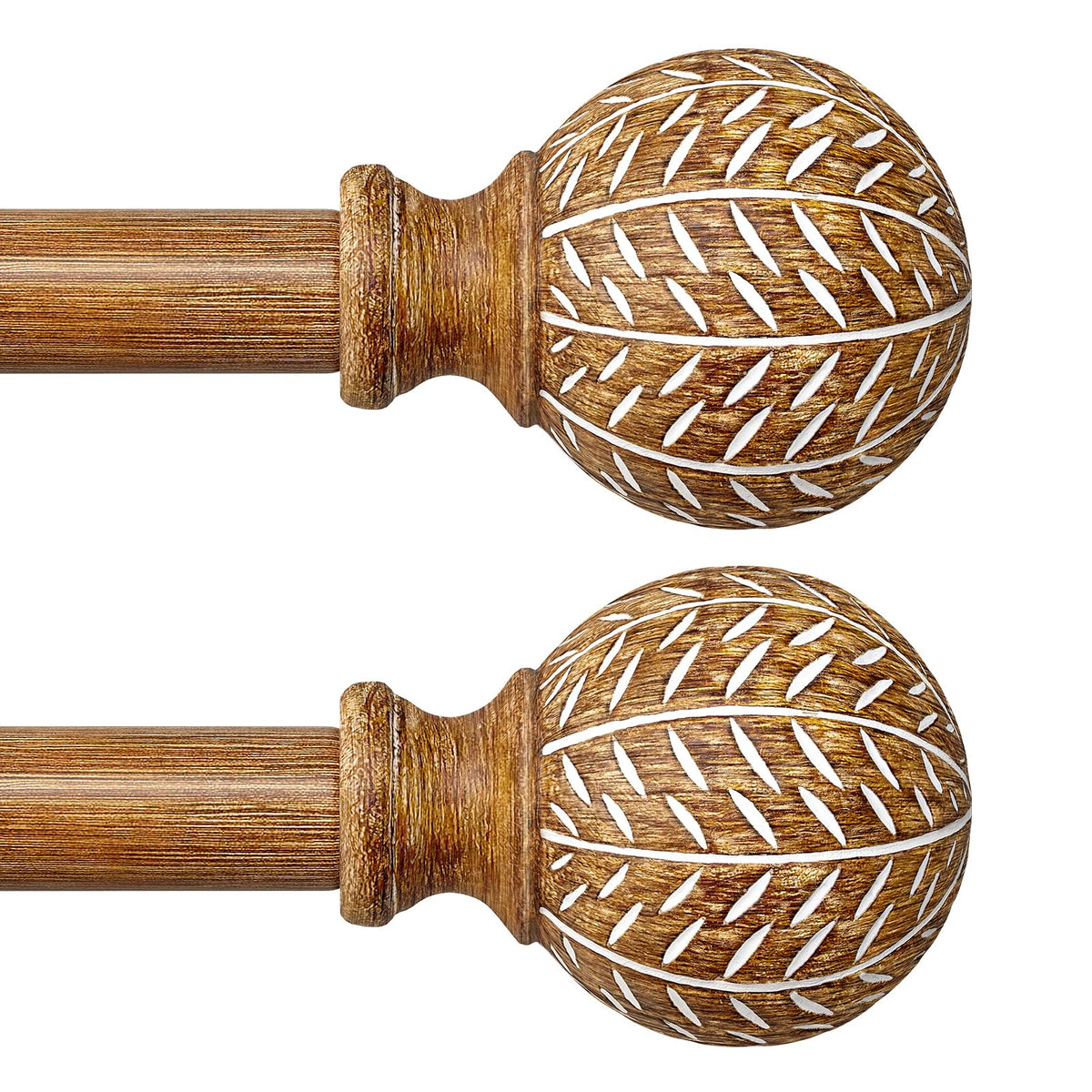 QDWIS front view of two rods showing natural wood look and balanced style