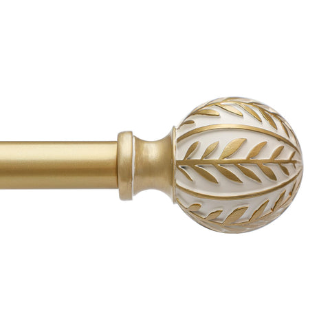 QDWIS gold curtain rod front view showing complete set and rustic finish benefit