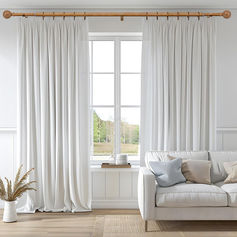 QDWIS mounted rod across wide living room window to enhance style