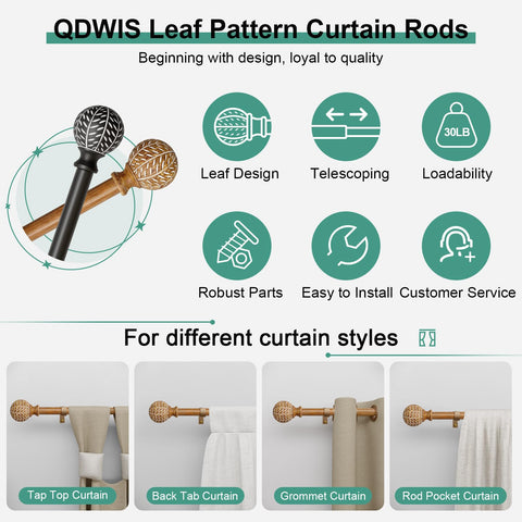 QDWIS rod in use over window demonstrating stable curtain support