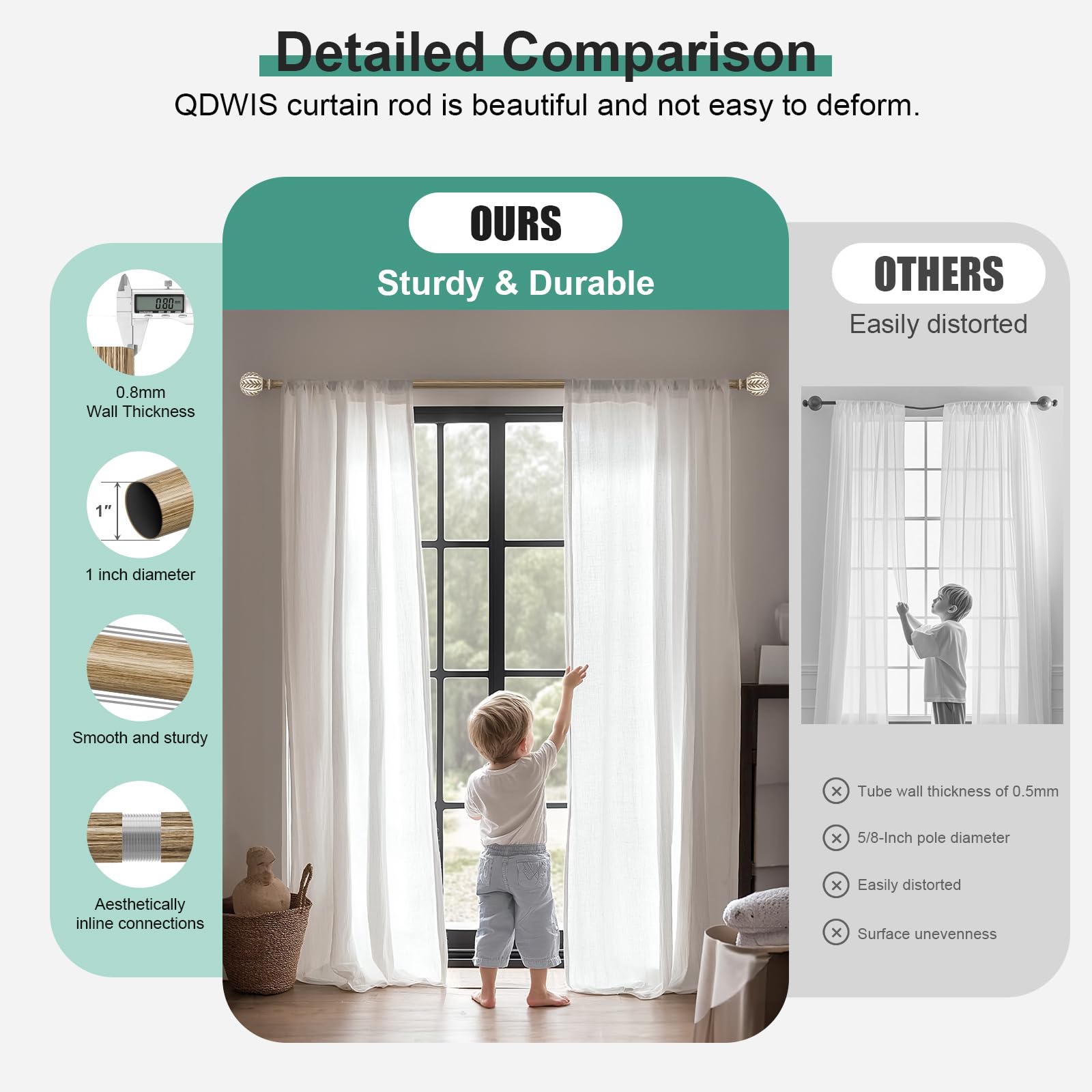 QDWIS imitation wood grain finish highlighting natural look benefit