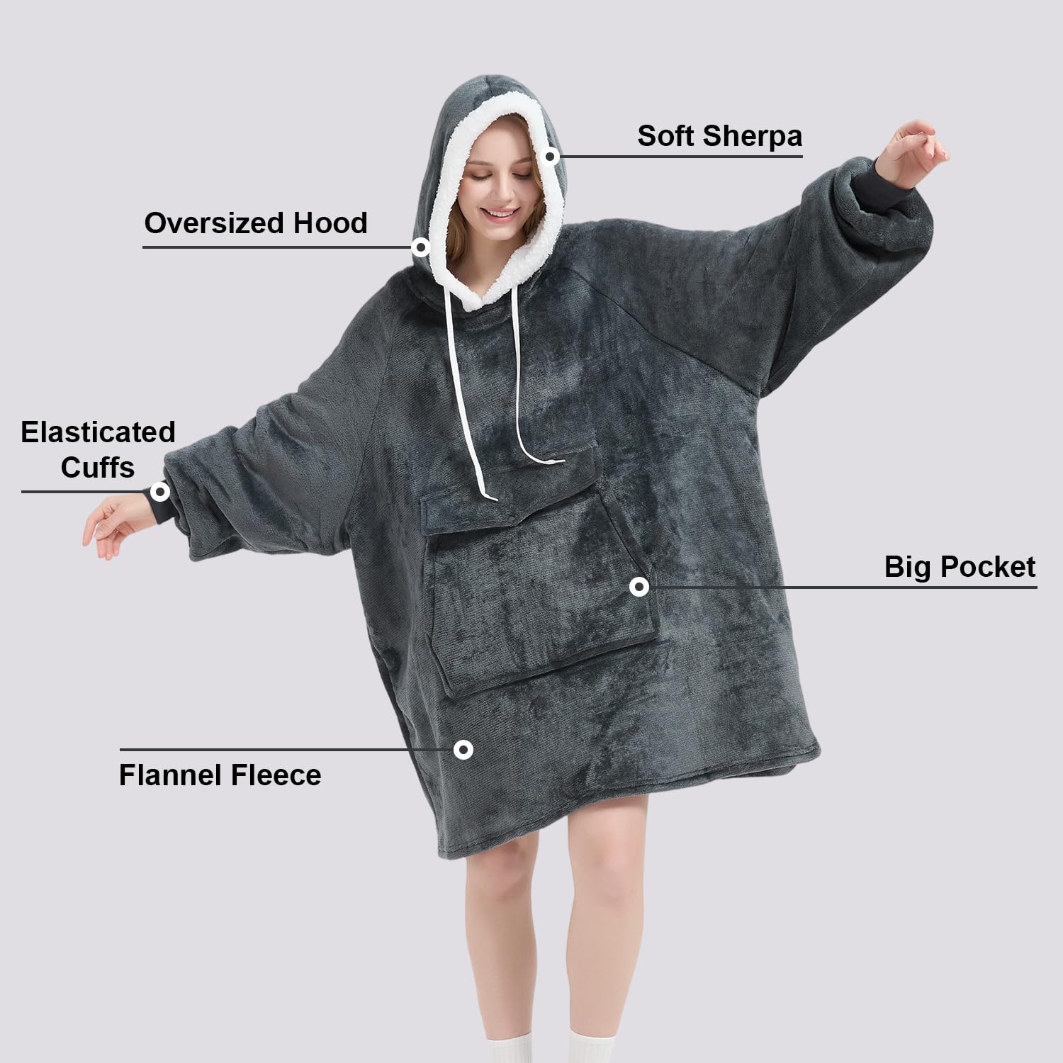 Qeils oversized hood detail shown as neck pillow and extra insulation