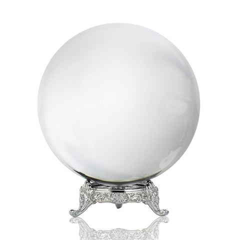 QFkris crystal ball front view showing clear K9 clarity and elegant display