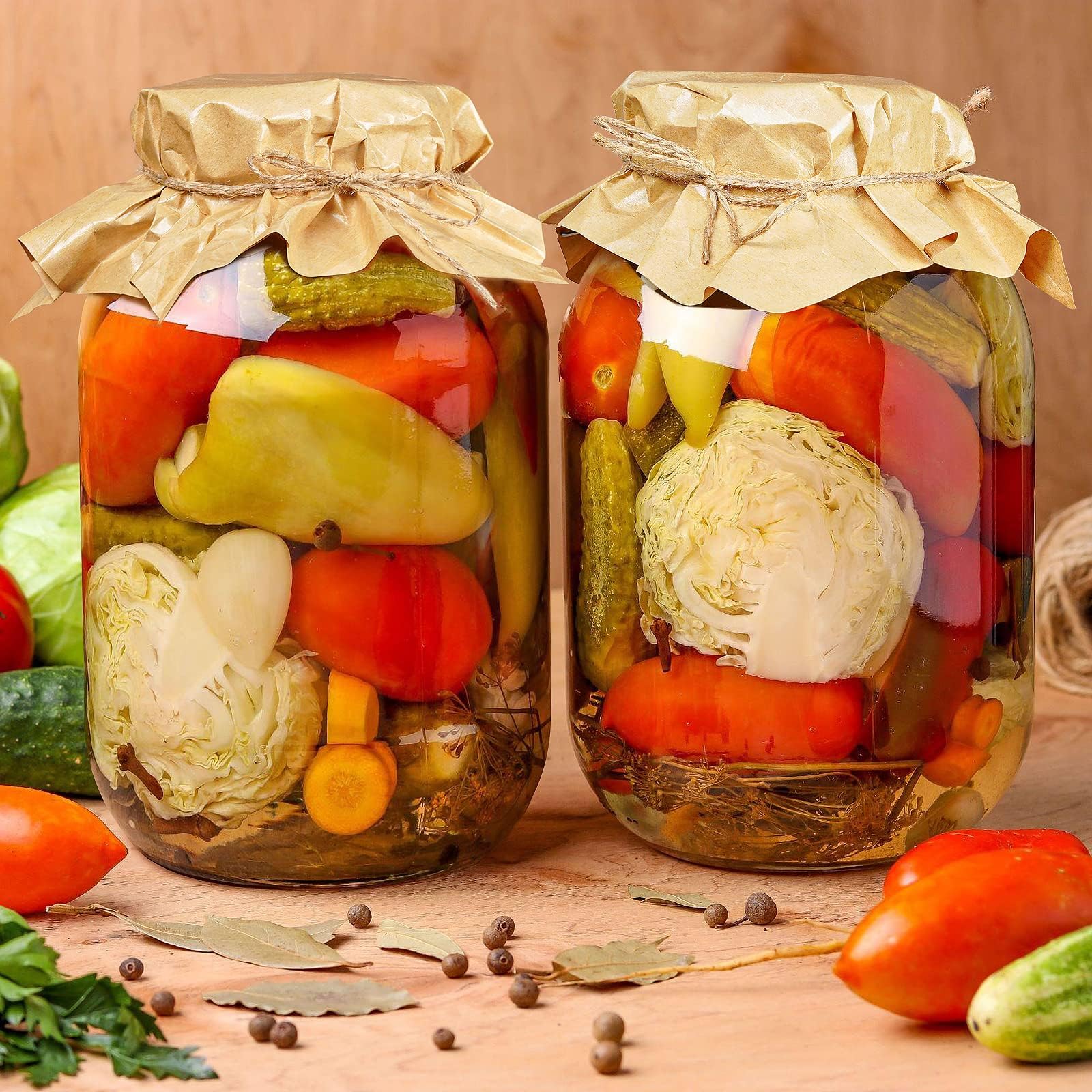 Qianfenie jar filled with pasta demonstrating large capacity and visible contents benefit