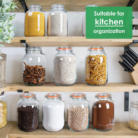 Qianfenie jars on pantry shelf showcasing organization and stylish storage benefit