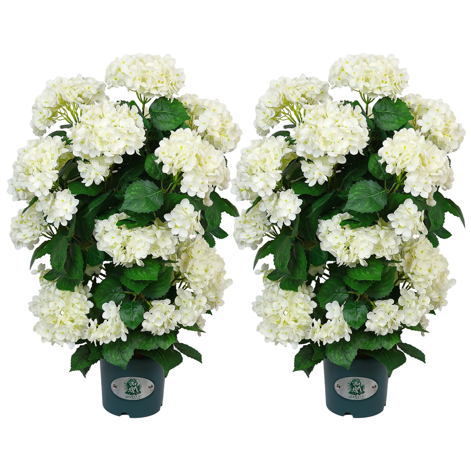 QIANYUN hydrangea tree front view showing white blooms and balanced silhouette for decor