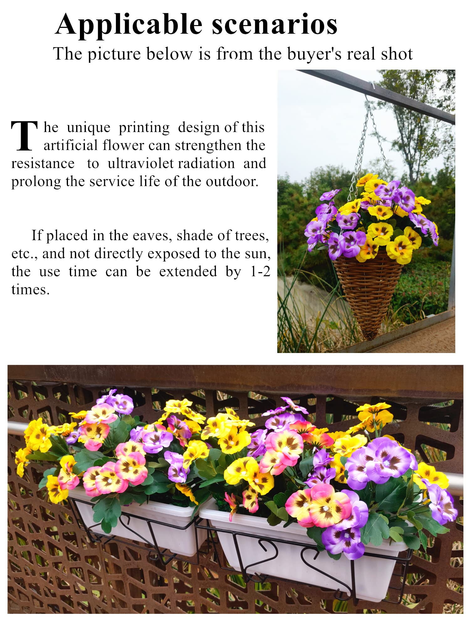 QIANYUN pansies repelling rain to show water-resistant outdoor performance