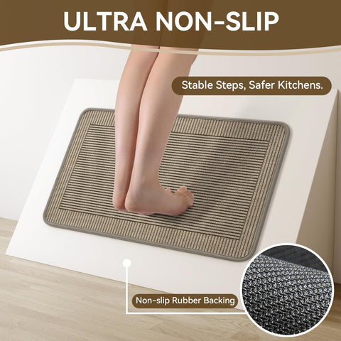 QiCaiJia rubber backing detail showing non-slip floor grip benefit
