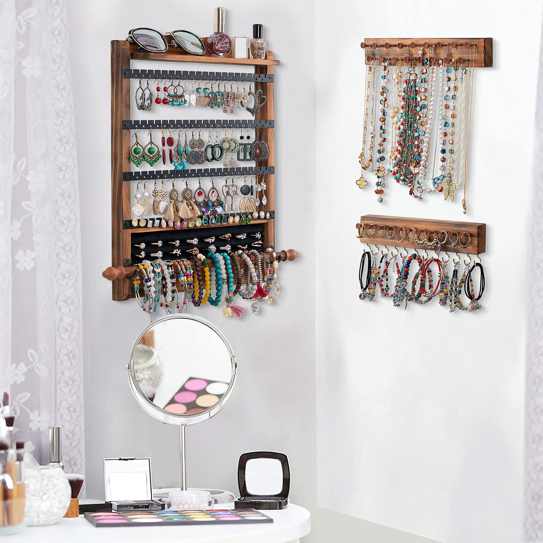 QILICHZ earring panel filled with diverse pairs for quick selection