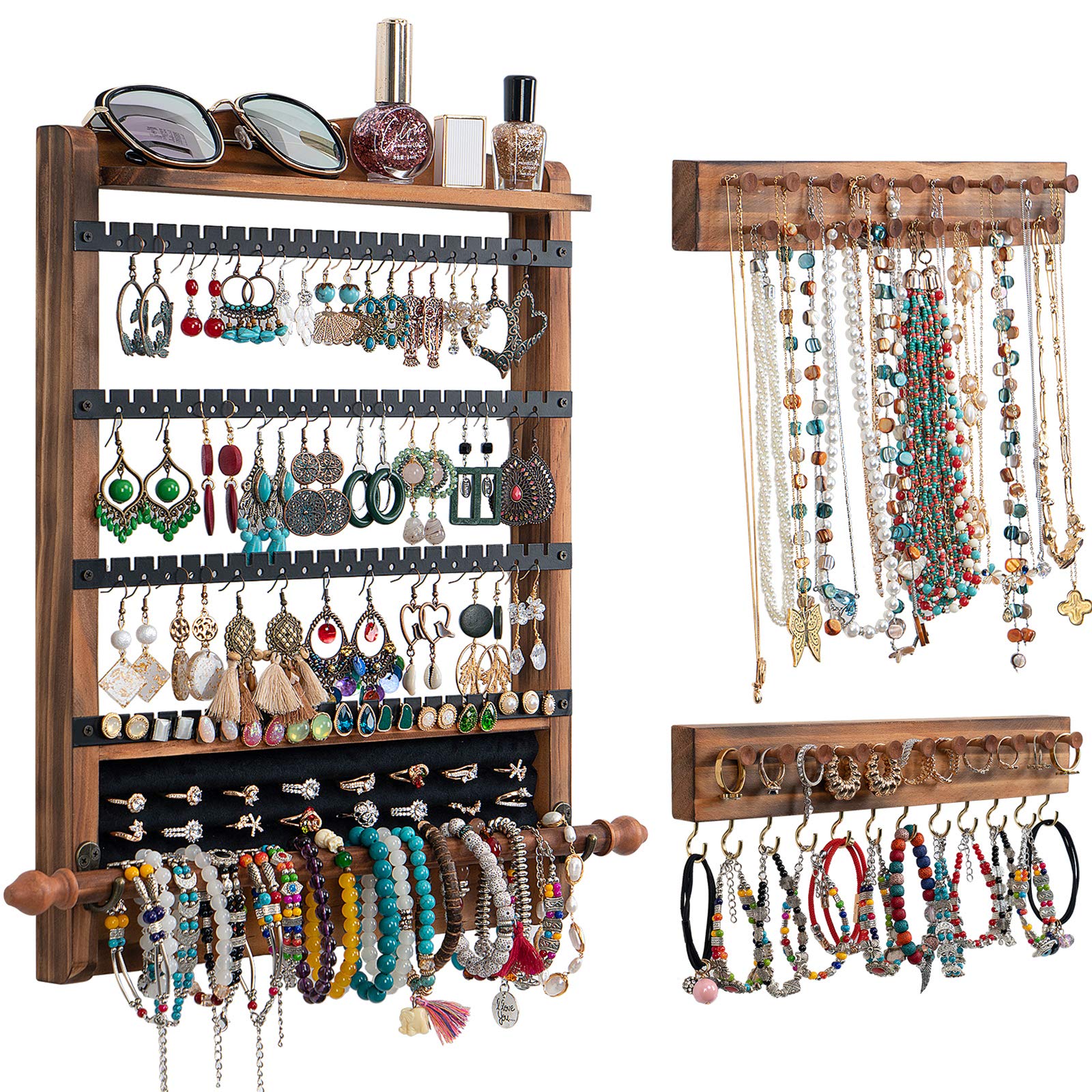 QILICHZ front view of assembled jewelry organizer showing neat display