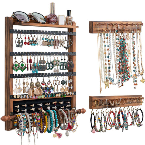 QILICHZ front view of assembled jewelry organizer showing neat display