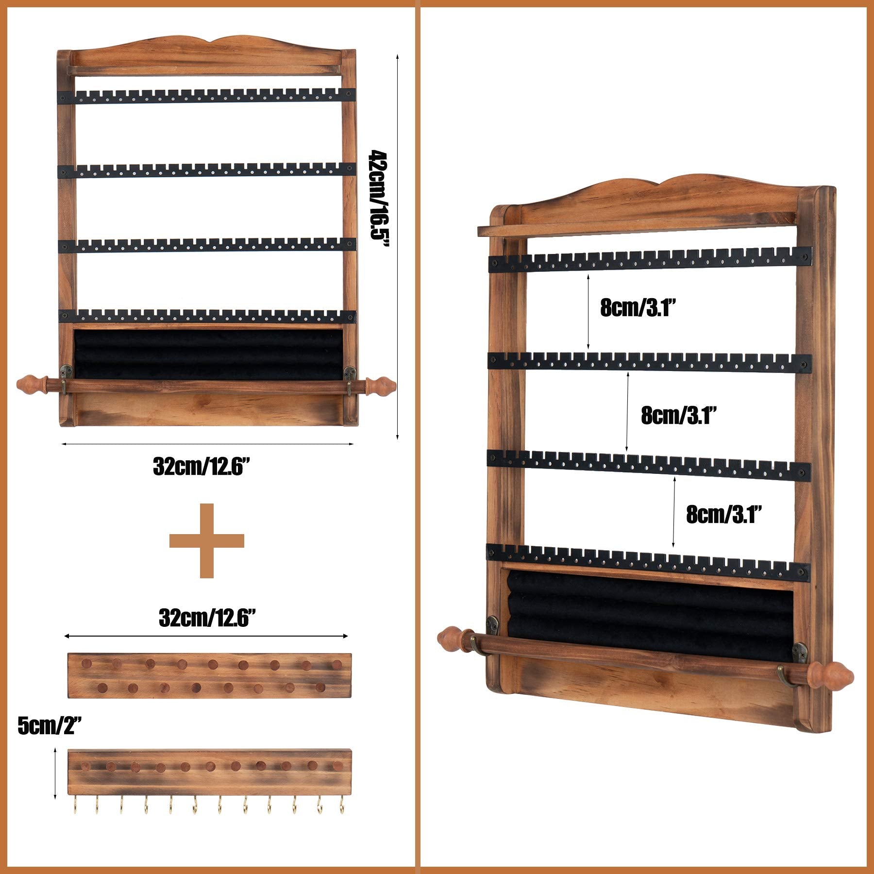 QILICHZ necklace racks with hanging chains preventing tangles