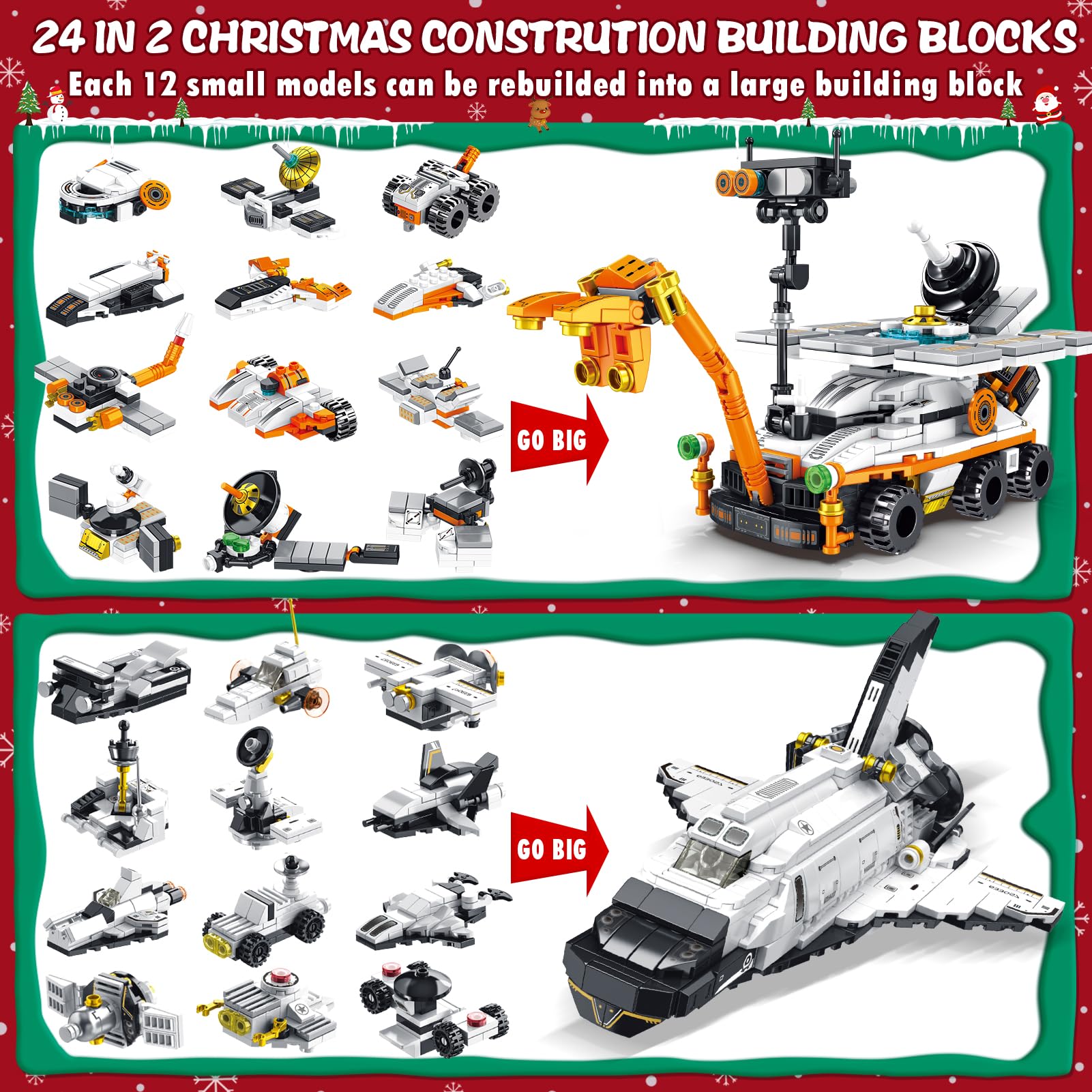 Qinline contents layout with numbered bags and pieces showing organized daily builds benefit easy setup