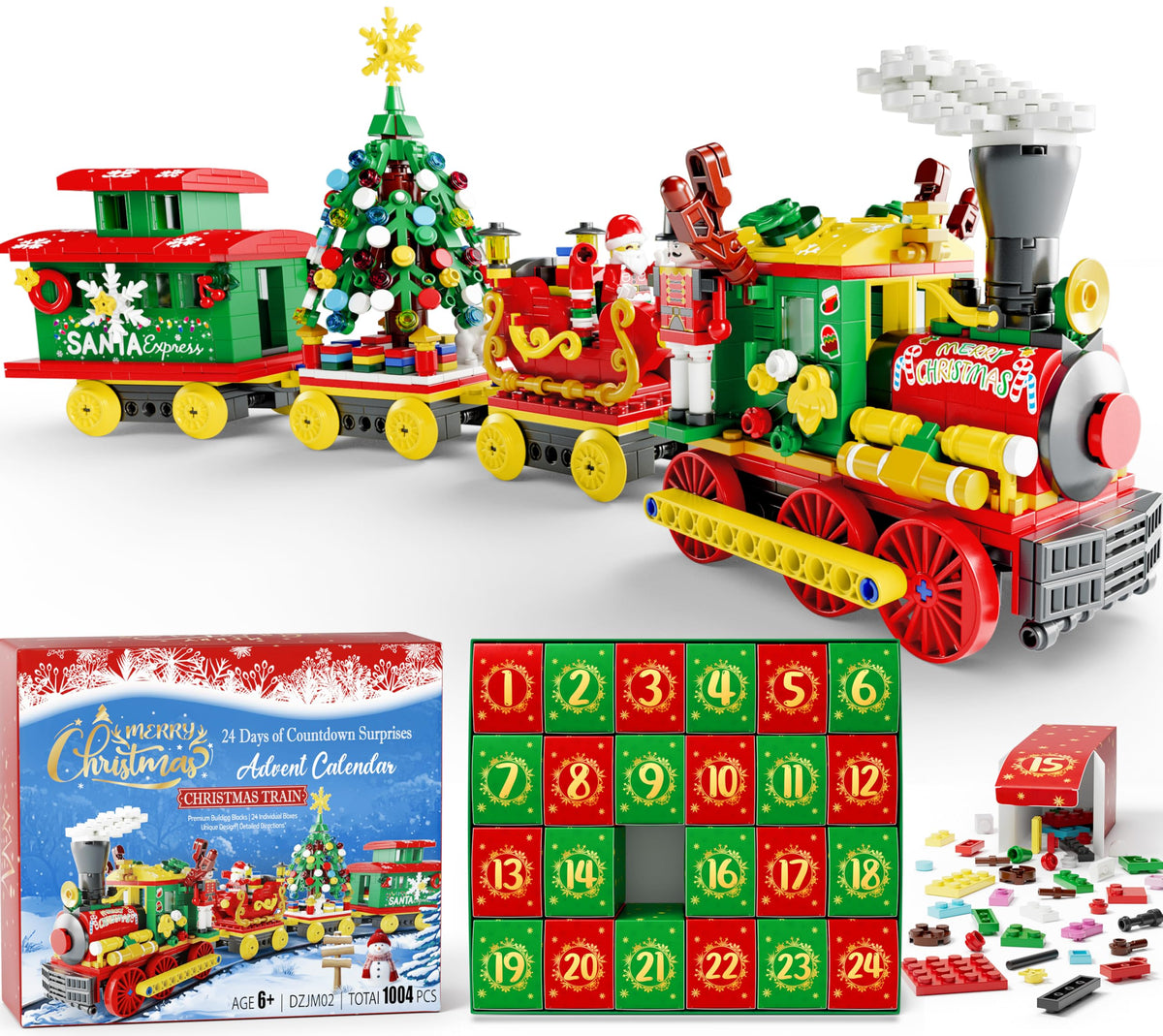 Qinline front packaging showing festive advent calendar and contents for clear gifting