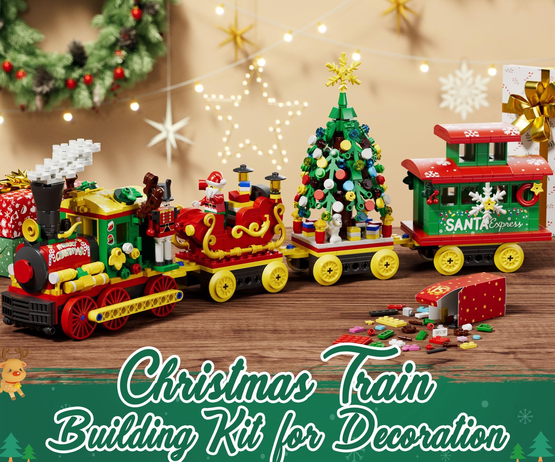 Qinline Santa and nutcracker mini-figures displayed for character collection