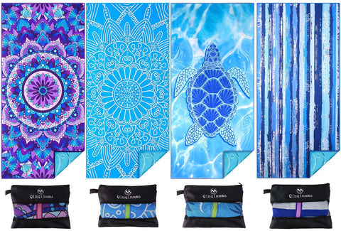 Qinqinamu towel folded in bag showing compact portability and easy packing