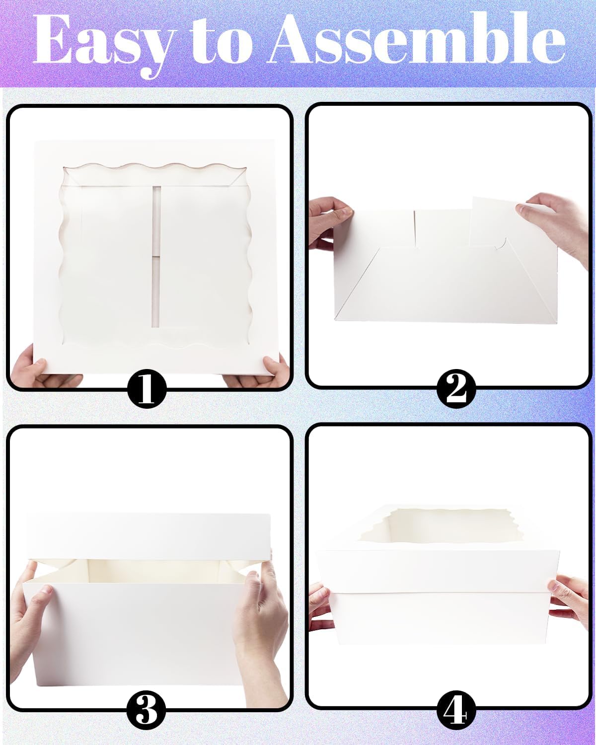 qiqee box open showing cake board support for stable transport