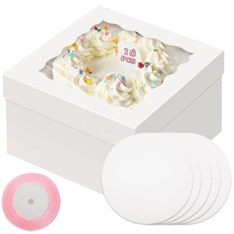 qiqee front view box with window showing cake visibility and protection