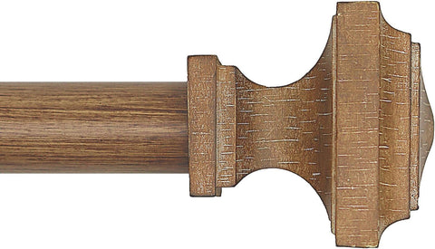 QITERI front view assembled rod showing rustic wood look and sturdy finish