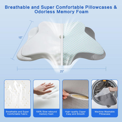 QIUBABYO pillow supporting a back sleeper for neutral spine benefit