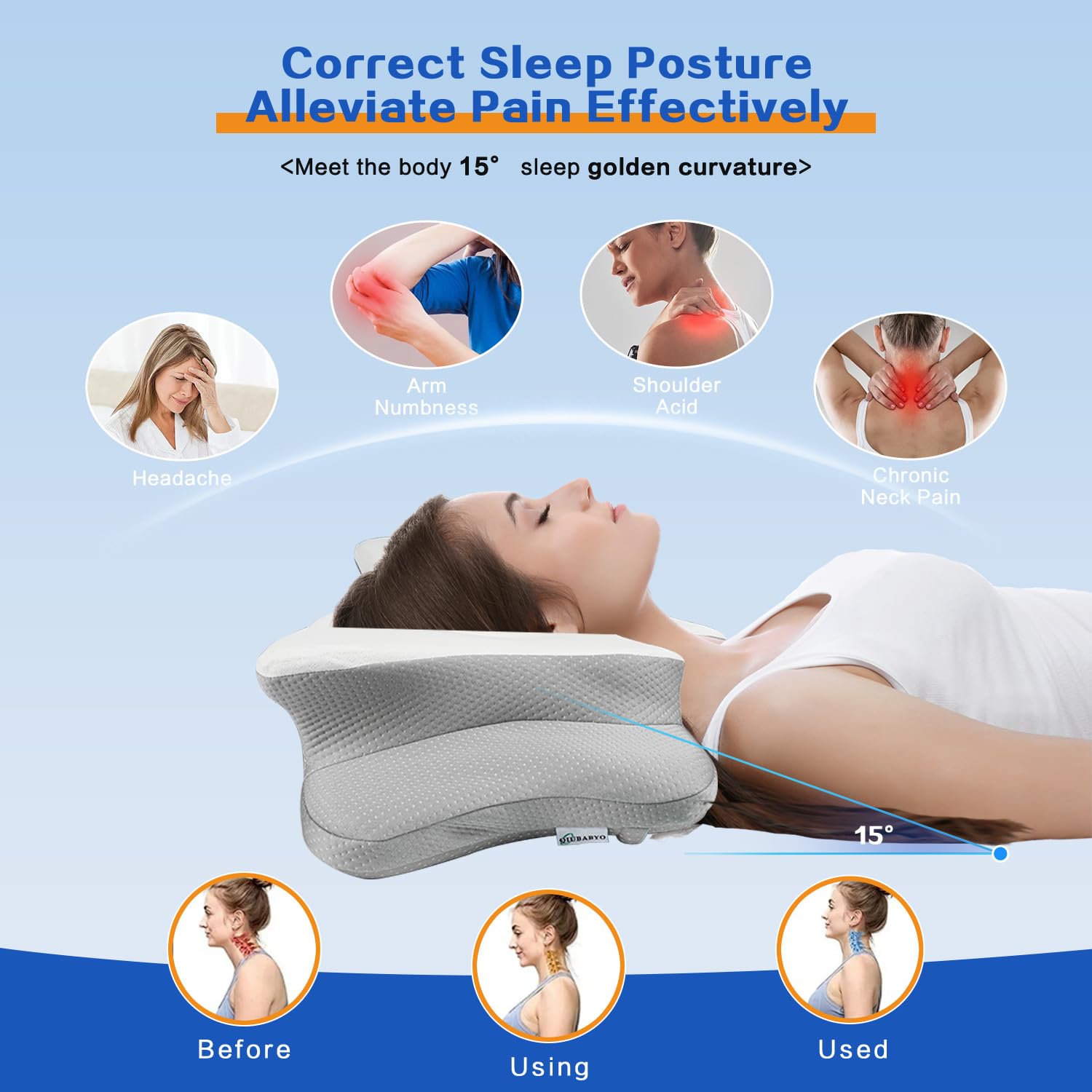 QIUBABYO foam pore detail highlighting breathable memory foam for airflow