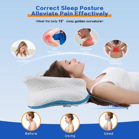 QIUBABYO pillow on bed illustrating comfortable nightly support