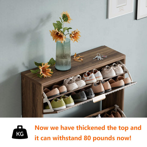 QIVOMIX flip drawer open with shoes visible for easy access and tidy organization