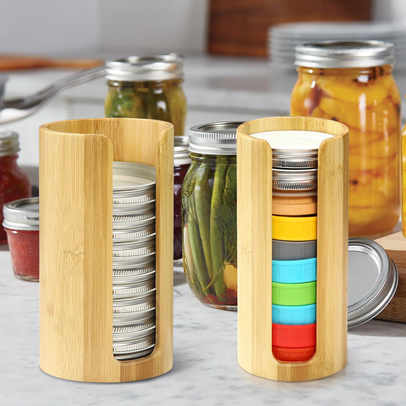 QOOMABA size comparison with mason jar illustrating box dimensions and fit