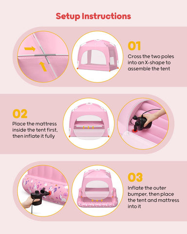 QPAU lifestyle bedroom scene showing portable mattress creating cozy space