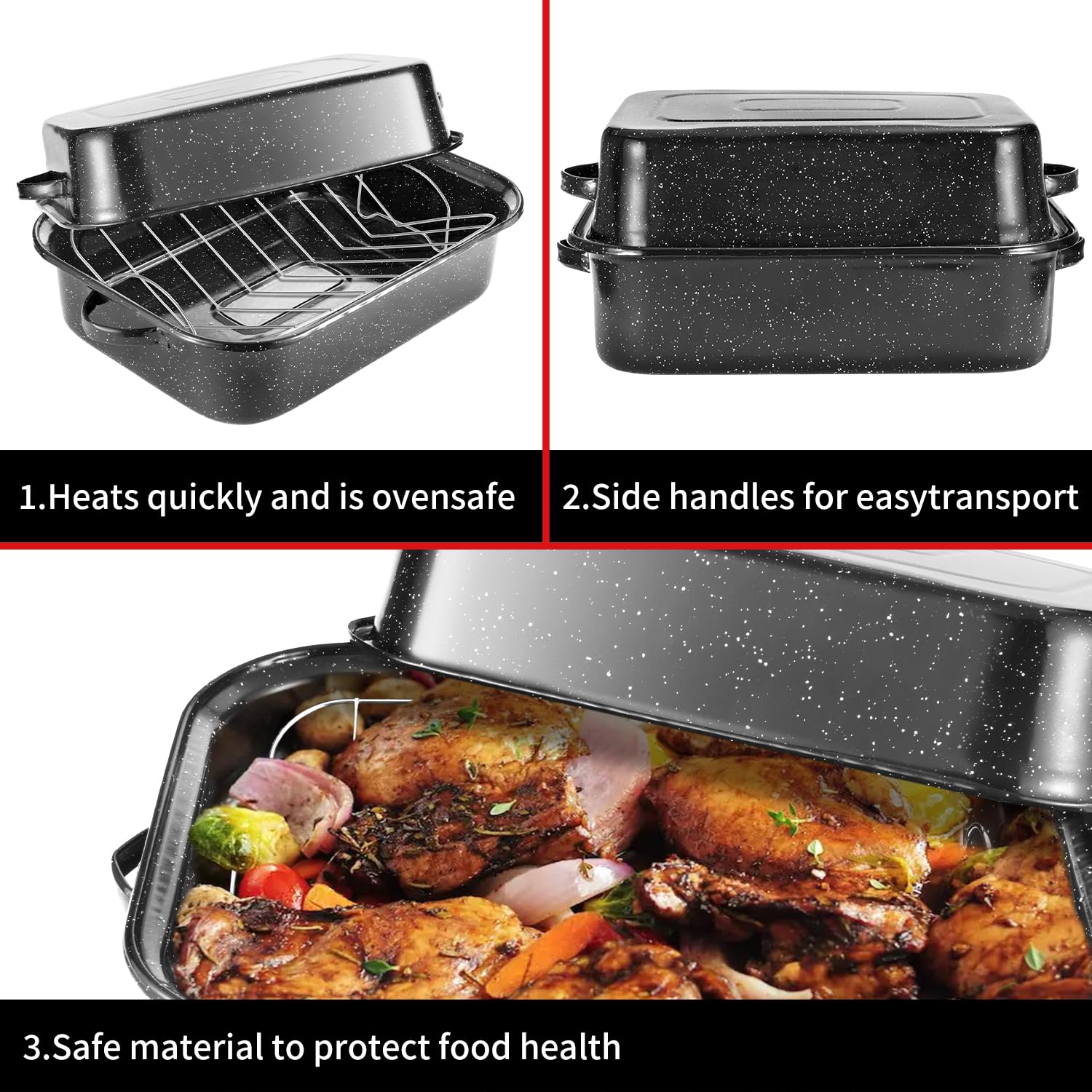 QPMR V-shaped rack closeup demonstrating even heat circulation and juices drainage benefit