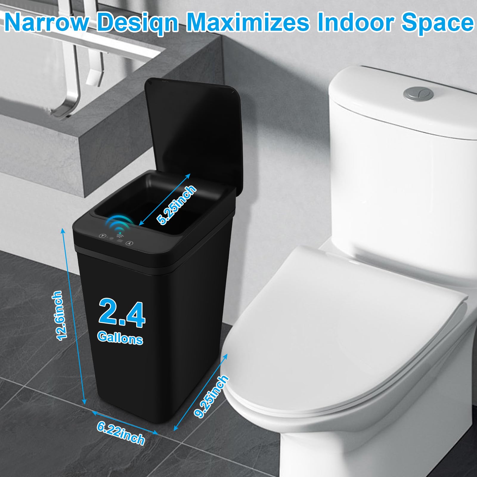 QSFWCSM close-up on infrared sensor, fast hands-free opening benefit