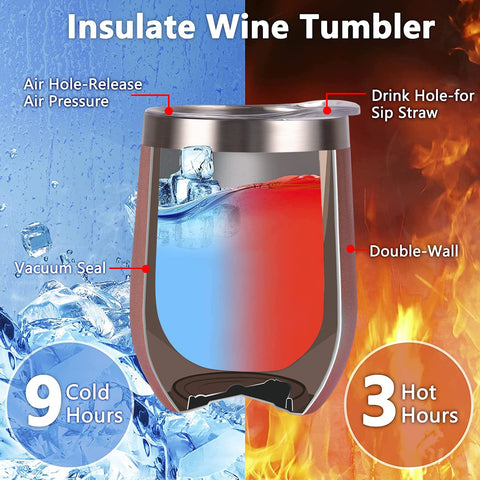 Qtencas tumbler beside a hand to show 12 oz scale and portable convenience