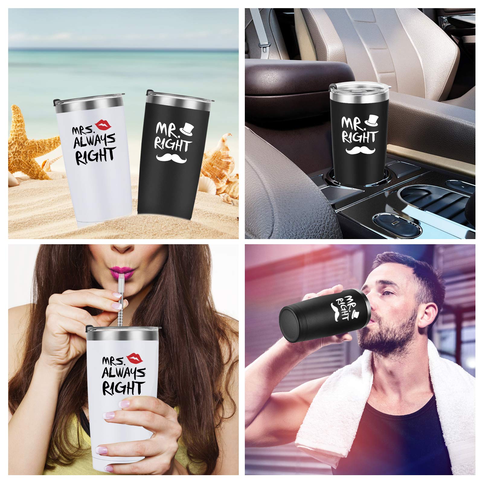 Qtencas tumblers gift-wrapped with card to show wedding or anniversary presentation