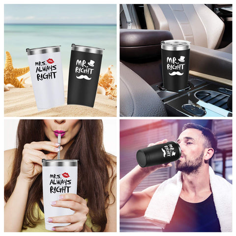 Qtencas tumblers gift-wrapped with card to show wedding or anniversary presentation
