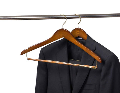 Quality Hangers close-up of walnut wood grain highlighting smooth finish and durability