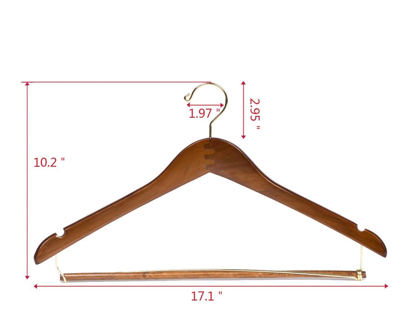 Quality Hangers no-slip pants bar texture that secures trousers without creasing