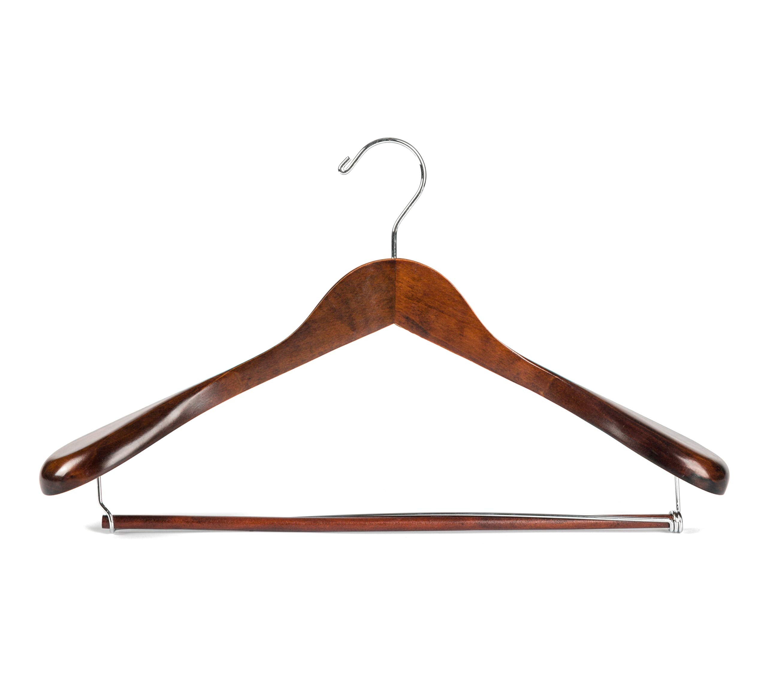 Quality Hangers size comparison hanger beside shirt to show dimensions and sturdy support