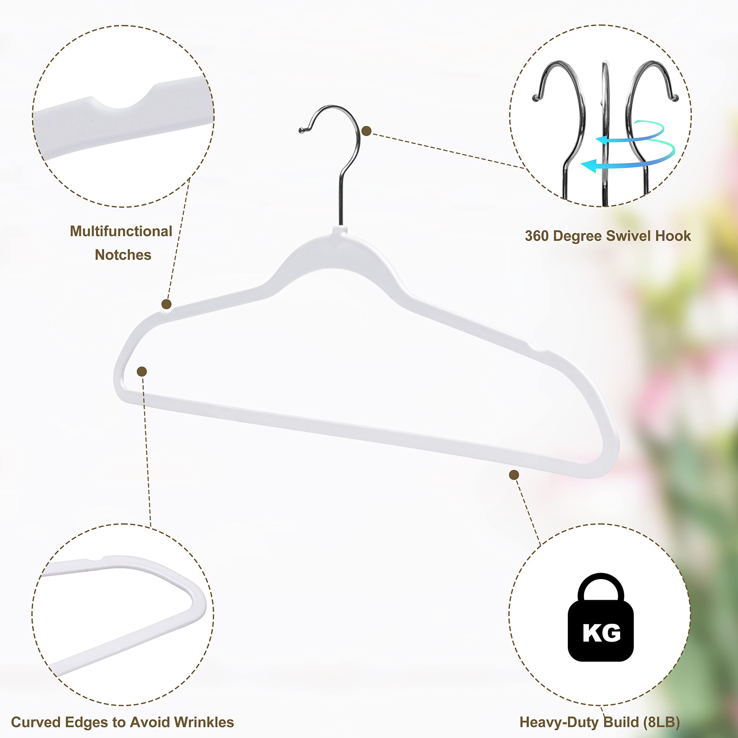Quality Hangers full set hung on closet rod showing space-saving organization benefit