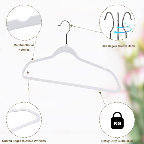 Quality Hangers full set hung on closet rod showing space-saving organization benefit