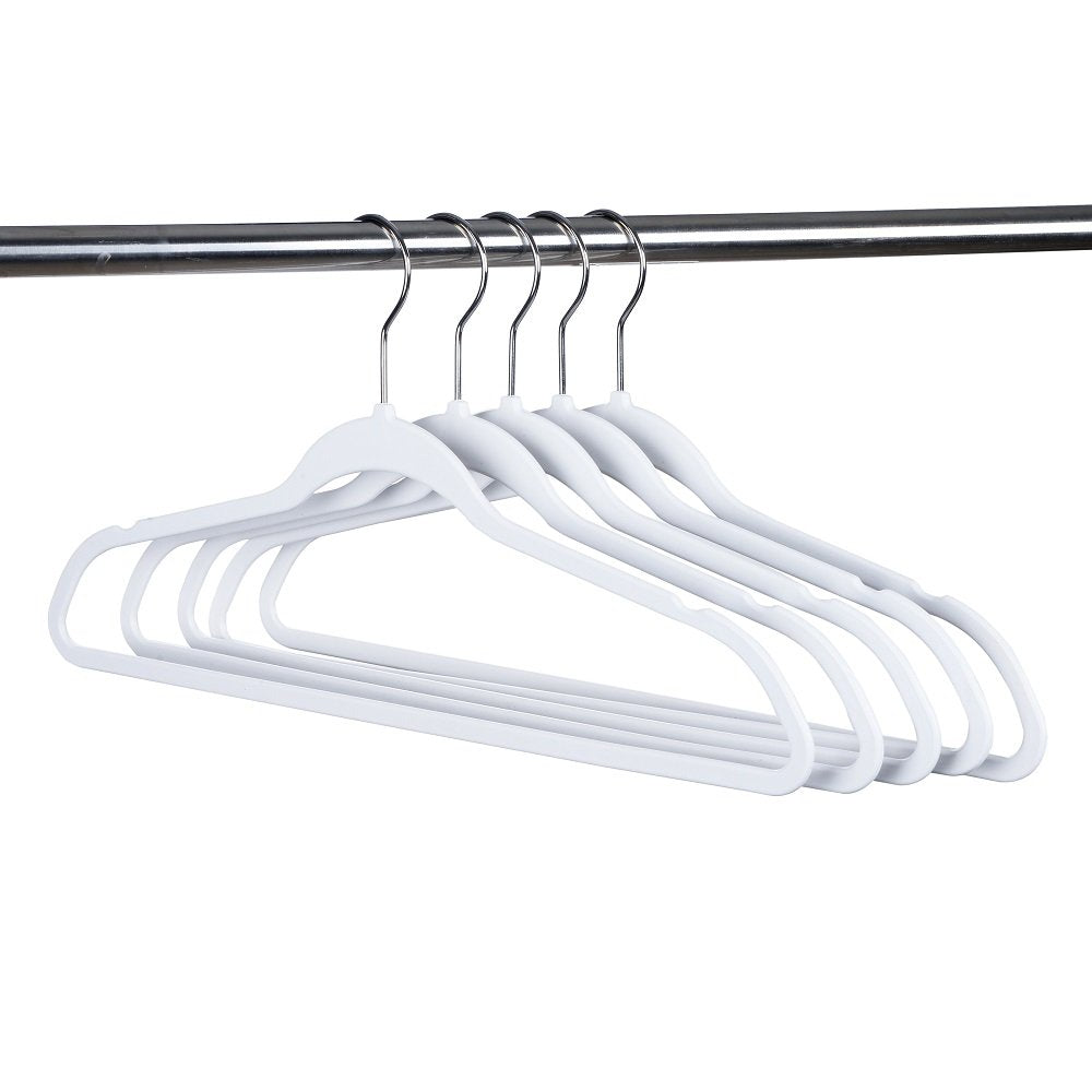 Quality Hangers holding shirts and dresses showing uniform tidy presentation benefit